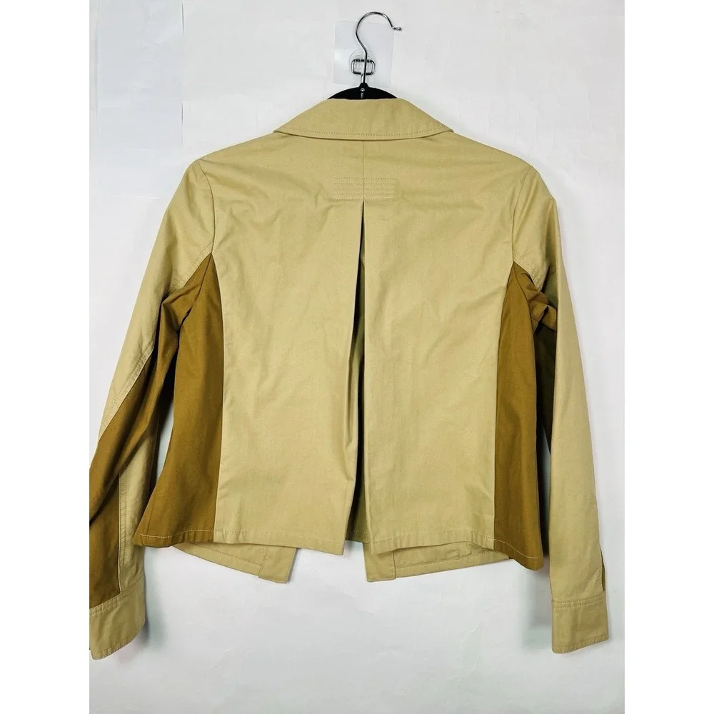 Cabi‎ Mason Jacket Women's Two Tone Tan Cotton Blend Sz XS Lightweight EUC